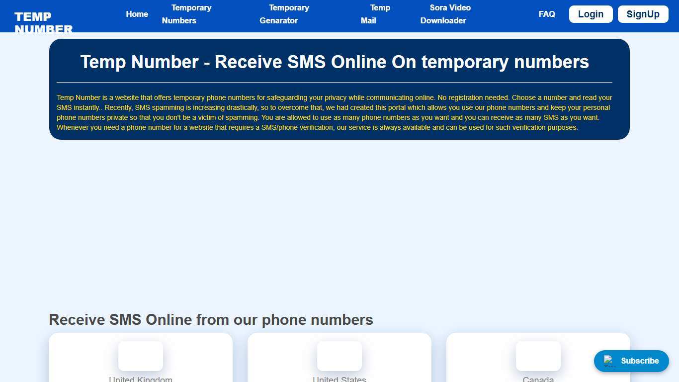 Temp Number | Free Temporary Phone Numbers |2026|